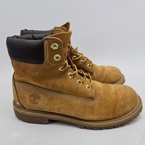 Timberland Wheat Leather Boots 6"Premium Waterproof Men 7M Junior Teen 7y 12909